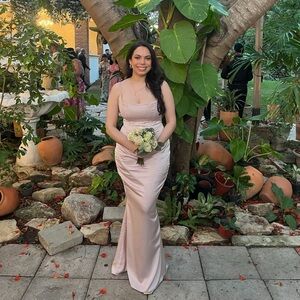 House of CB Olivette Crystal Satin Corset Dress